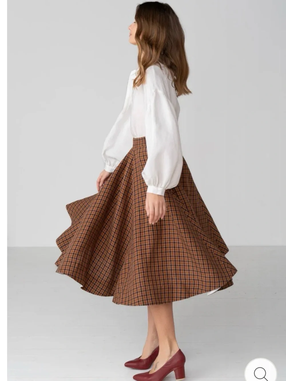 Son De Flor Floral Full Circle Linen Skirt XXS - Picture 5 of 5